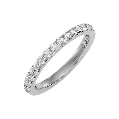 Lively Half Eternity Wedding Band In 925 Sterling Silver - Six
