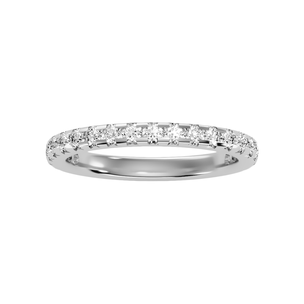 Lively Half Eternity Wedding Band In 925 Sterling Silver - Seven