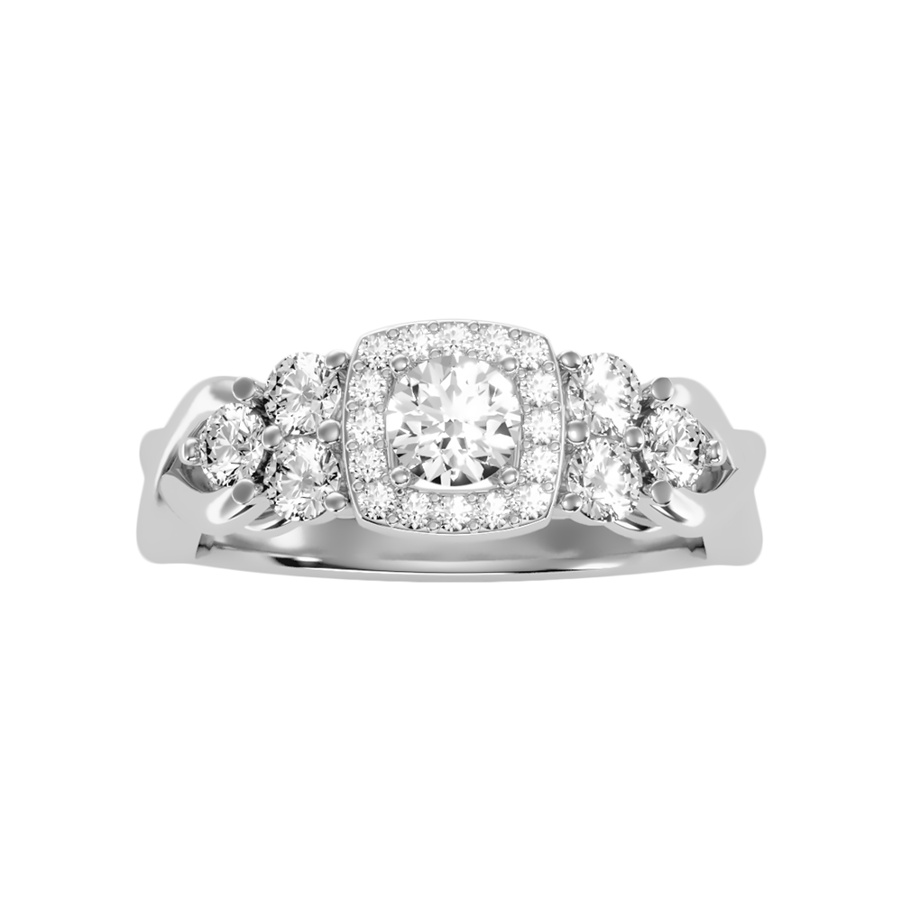 Loveable Halo Ring In 925 Sterling Silver - Three