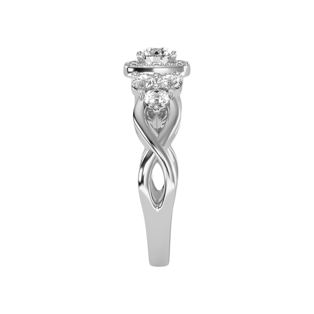 Loveable Halo Ring In 925 Sterling Silver - Four