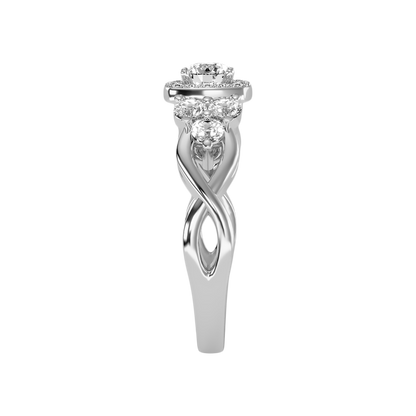 Loveable Halo Ring In 925 Sterling Silver - Four
