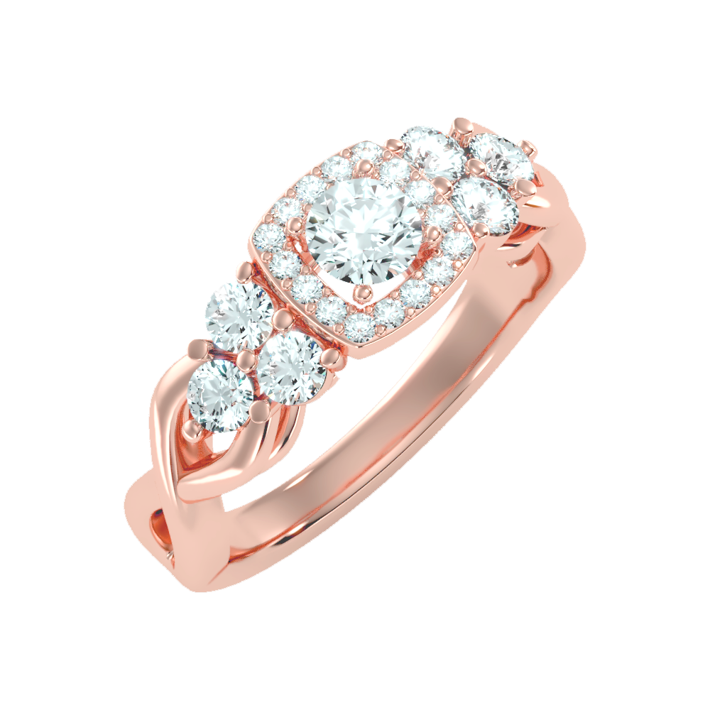 Loveable Halo Ring In 925 Sterling Silver - Five