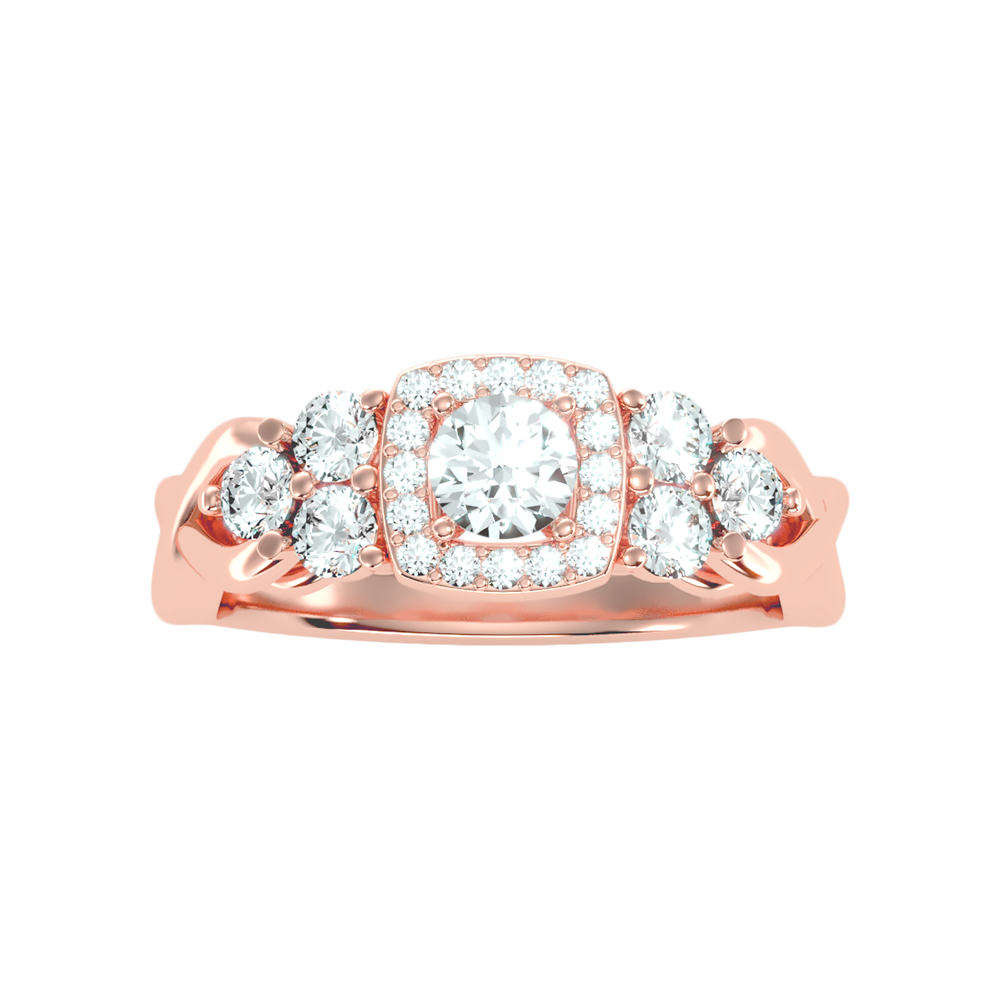 Loveable Halo Ring In 925 Sterling Silver - Six