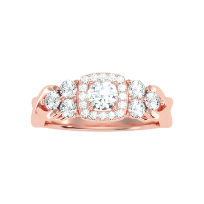 Loveable Halo Ring In 925 Sterling Silver - Six