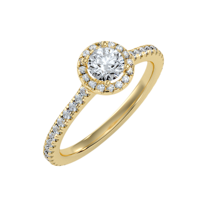 Lovely Classic Halo Diamond Engagement Ring In 925 Sterling Silver - One