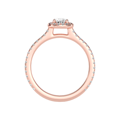 Lovely Classic Halo Diamond Engagement Ring - Ten