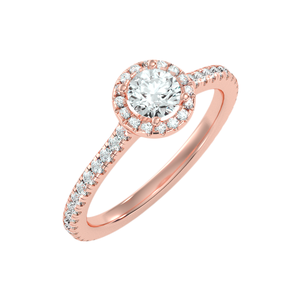 Lovely Classic Halo Diamond Engagement Ring In 925 Sterling Silver - Eleven