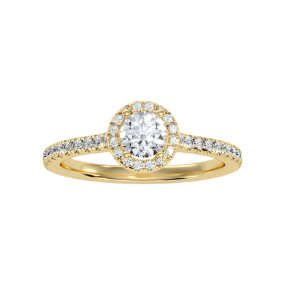 Lovely Classic Halo Diamond Engagement Ring - Three