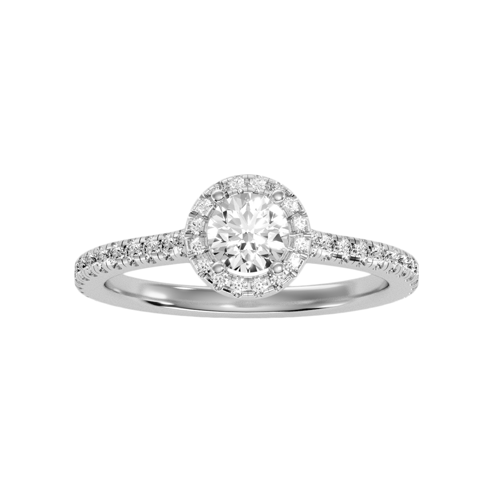 Lovely Classic Halo Diamond Engagement Ring - Five