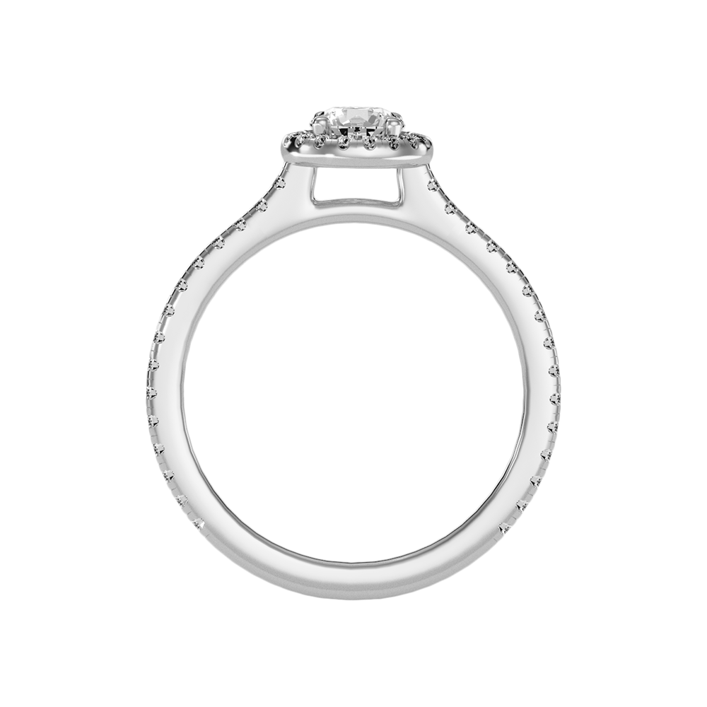 Lovely Classic Halo Diamond Engagement Ring In 925 Sterling Silver - Six