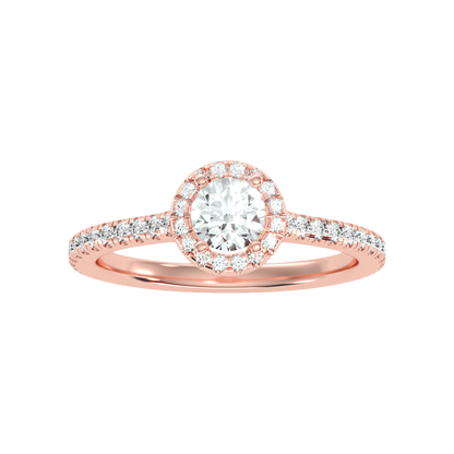 Lovely Classic Halo Diamond Engagement Ring - Nine