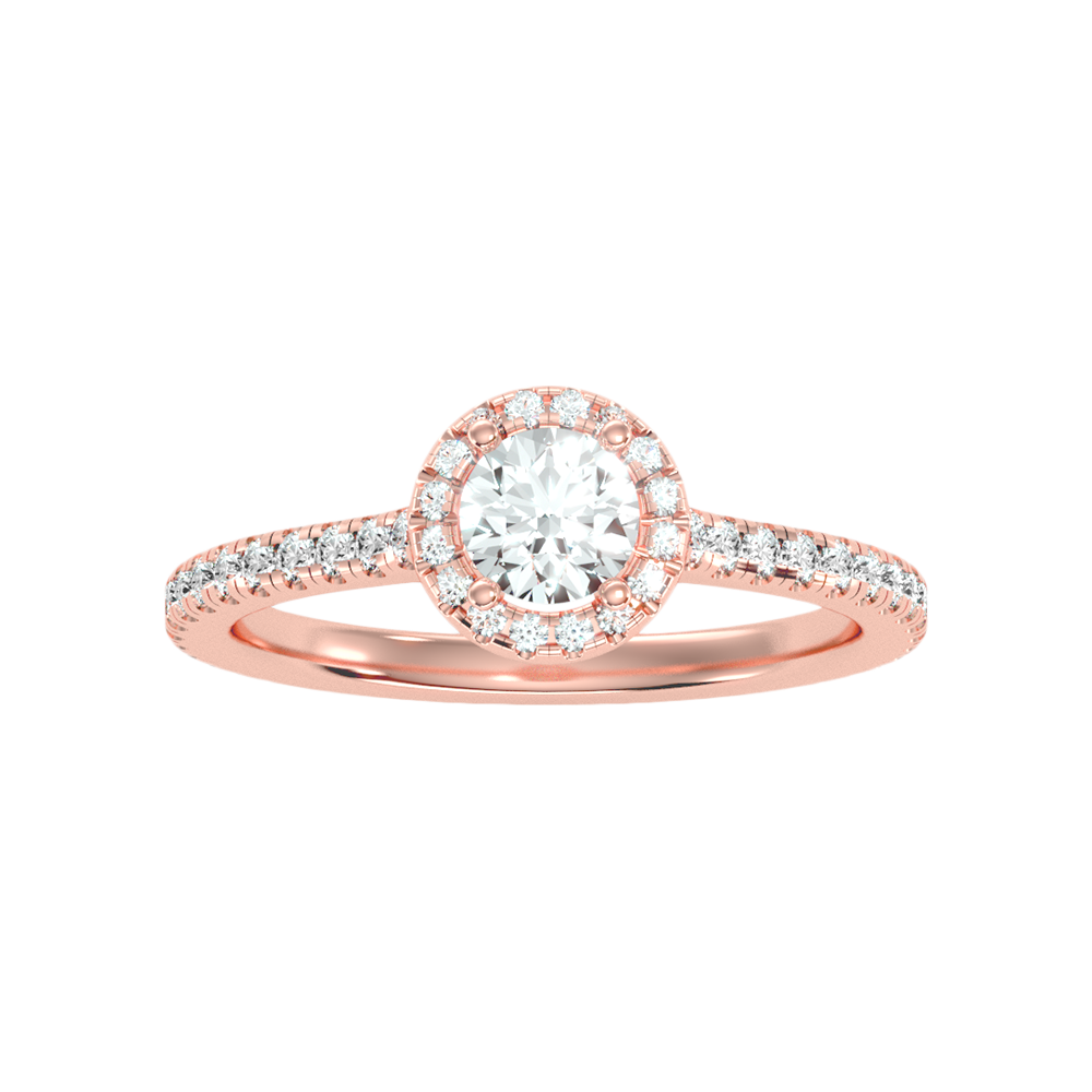 Lovely Classic Halo Diamond Engagement Ring In 925 Sterling Silver - Nine