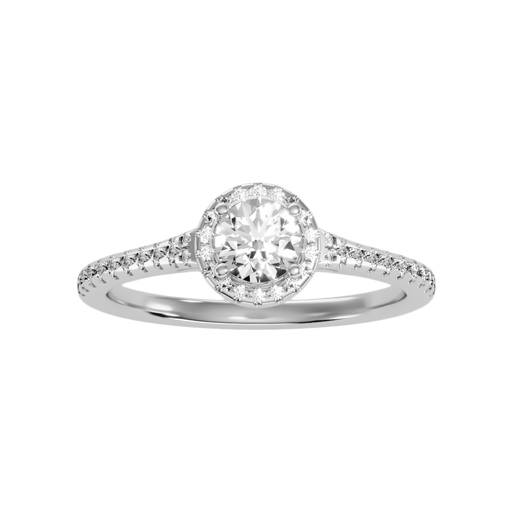 Lovesome Halo Ring In 925 Sterling Silver - Four