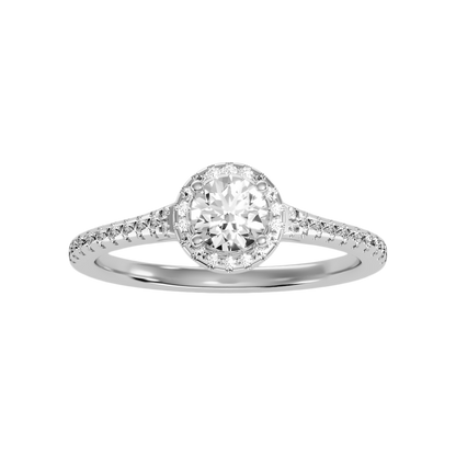 Lovesome Halo Ring In 925 Sterling Silver - Four