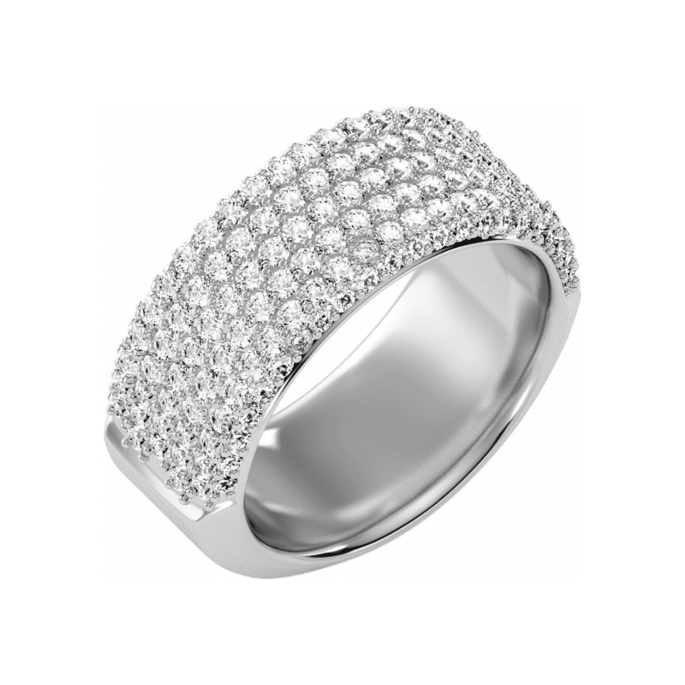 Loving Half Eternity Ring In 925 Sterling Silver - Two
