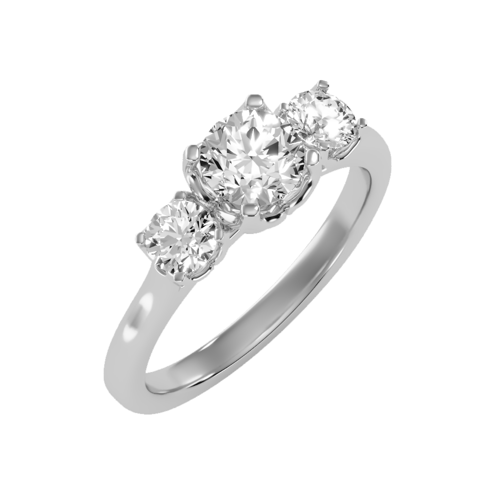 Lucent Tri Stone Ring - Five