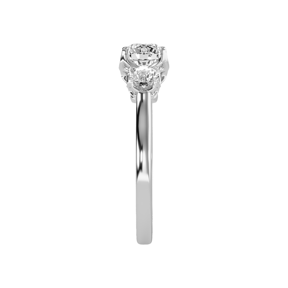 Lucent Tri Stone Ring In 925 Sterling Silver - Seven