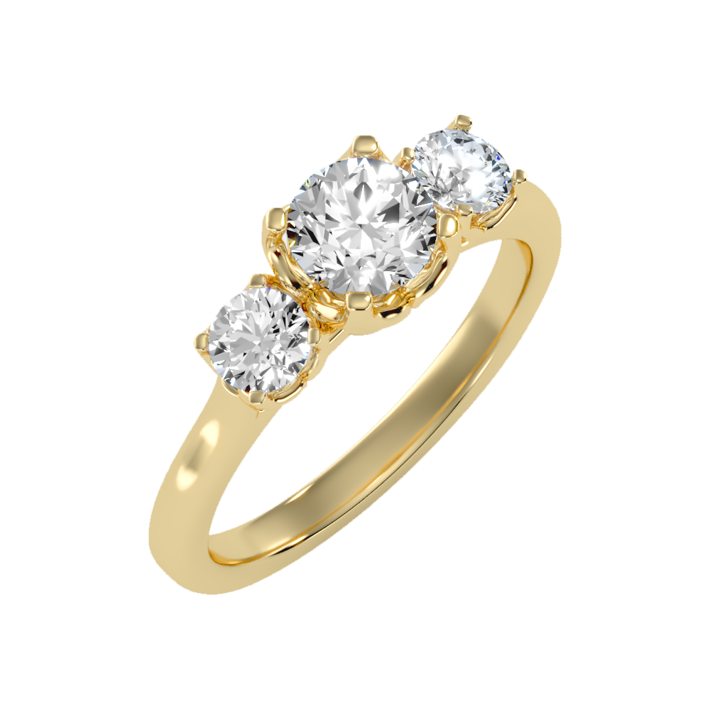 Lucent Tri Stone Ring - Nine
