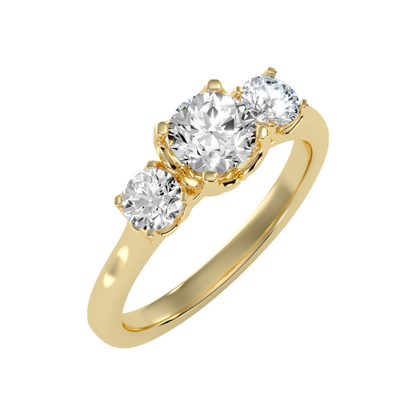 Lucent Tri Stone Ring - Nine