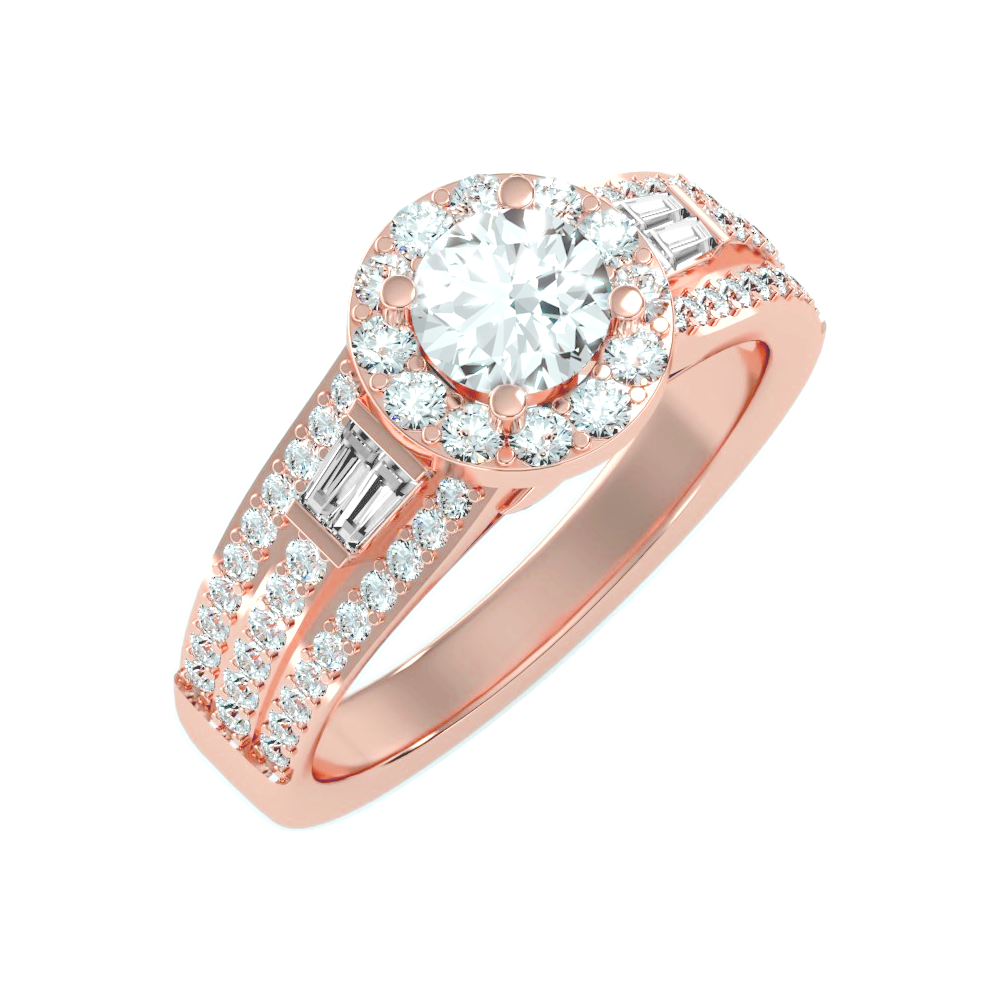 Lucrezia Diamond Halo Ring In 925 Sterling Silver - Ten