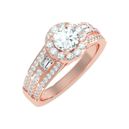 Lucrezia Diamond Halo Ring In 925 Sterling Silver - Ten