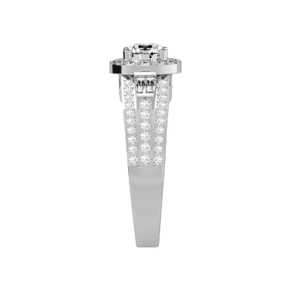 Lucrezia Diamond Halo Ring In 925 Sterling Silver - Three