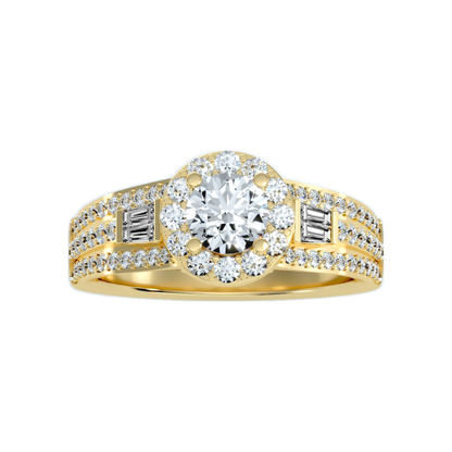 Lucrezia Diamond Halo Ring In 925 Sterling Silver - Eight