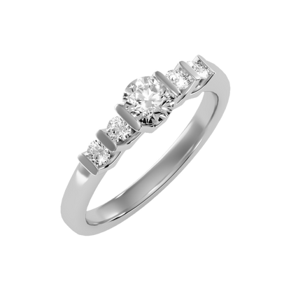 Luminously Solitaire Ring In 925 Sterling Silver - Five