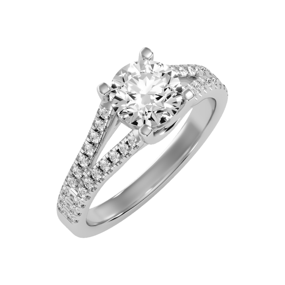 Luminous Halo Solitaire Ring - One