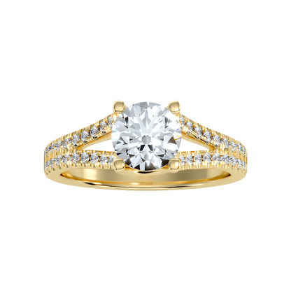 Luminous Halo Solitaire Ring In 925 Sterling Silver - Ten