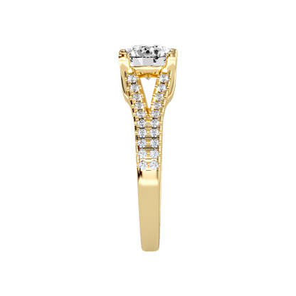 Luminous Halo Solitaire Ring In 925 Sterling Silver - Eleven
