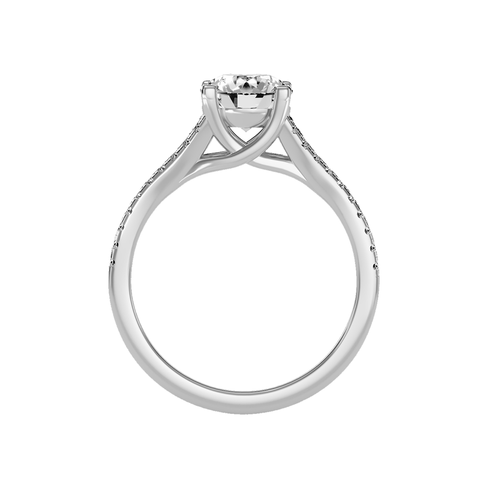 Luminous Halo Solitaire Ring In 925 Sterling Silver - Two