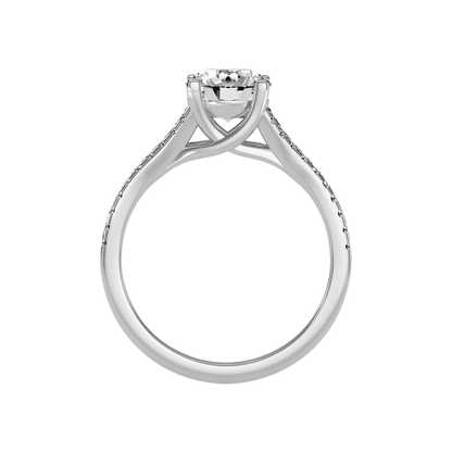 Luminous Halo Solitaire Ring In 925 Sterling Silver - Two