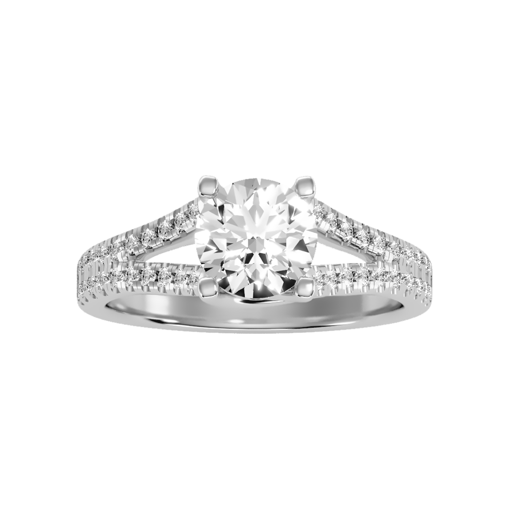 Luminous Halo Solitaire Ring In 925 Sterling Silver - Three