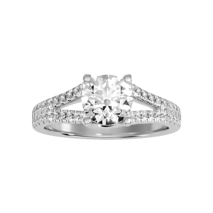 Luminous Halo Solitaire Ring - Three
