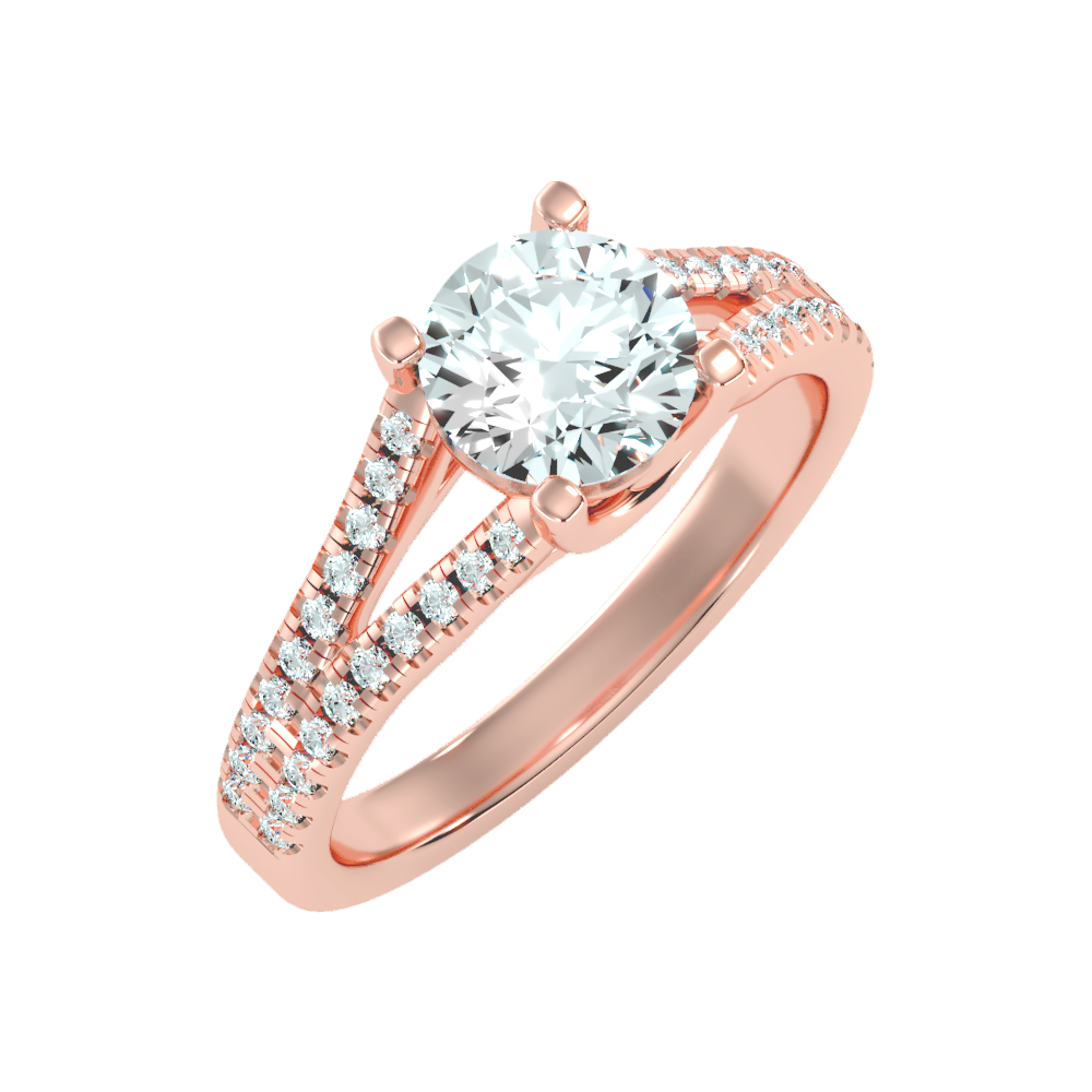 Luminous Halo Solitaire Ring - Five
