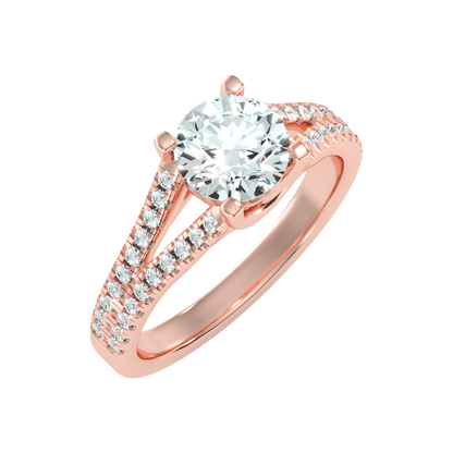 Luminous Halo Solitaire Ring - Five