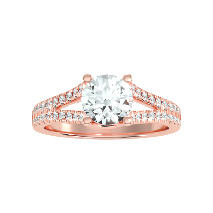 Luminous Halo Solitaire Ring In 925 Sterling Silver - Seven