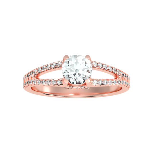 Lush Diamond Ring In 925 Sterling Silver - Two
