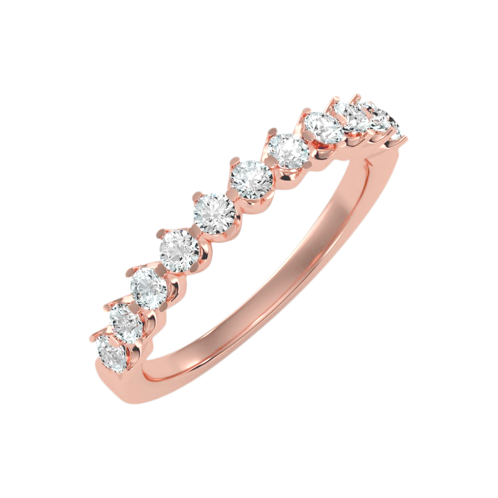 Lush Half Eternity Ring In 925 Sterling Silver - Ten