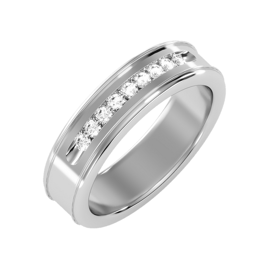 Lusterous Men's Broad Band Ring - One