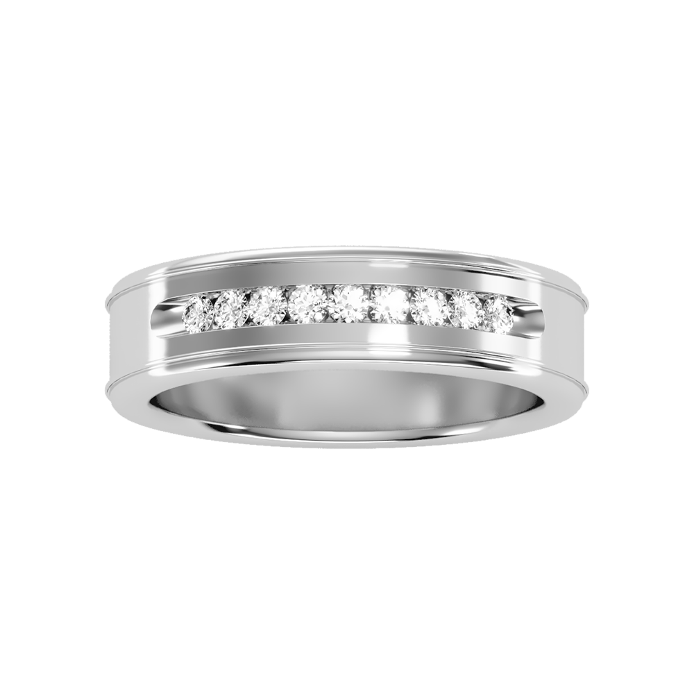 Lusterous Men's Broad Band Ring - Three