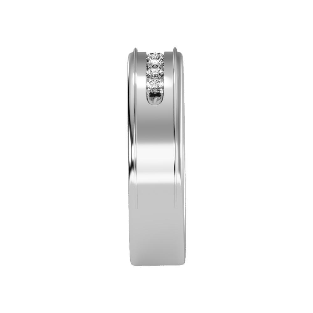 Lusterous Men's Broad Band Ring In 925 Sterling Silver - Four
