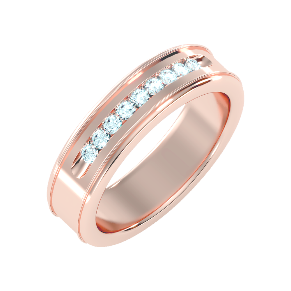 Lusterous Men's Broad Band Ring - Five