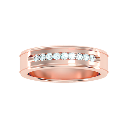 Lusterous Men's Broad Band Ring In 925 Sterling Silver - Six