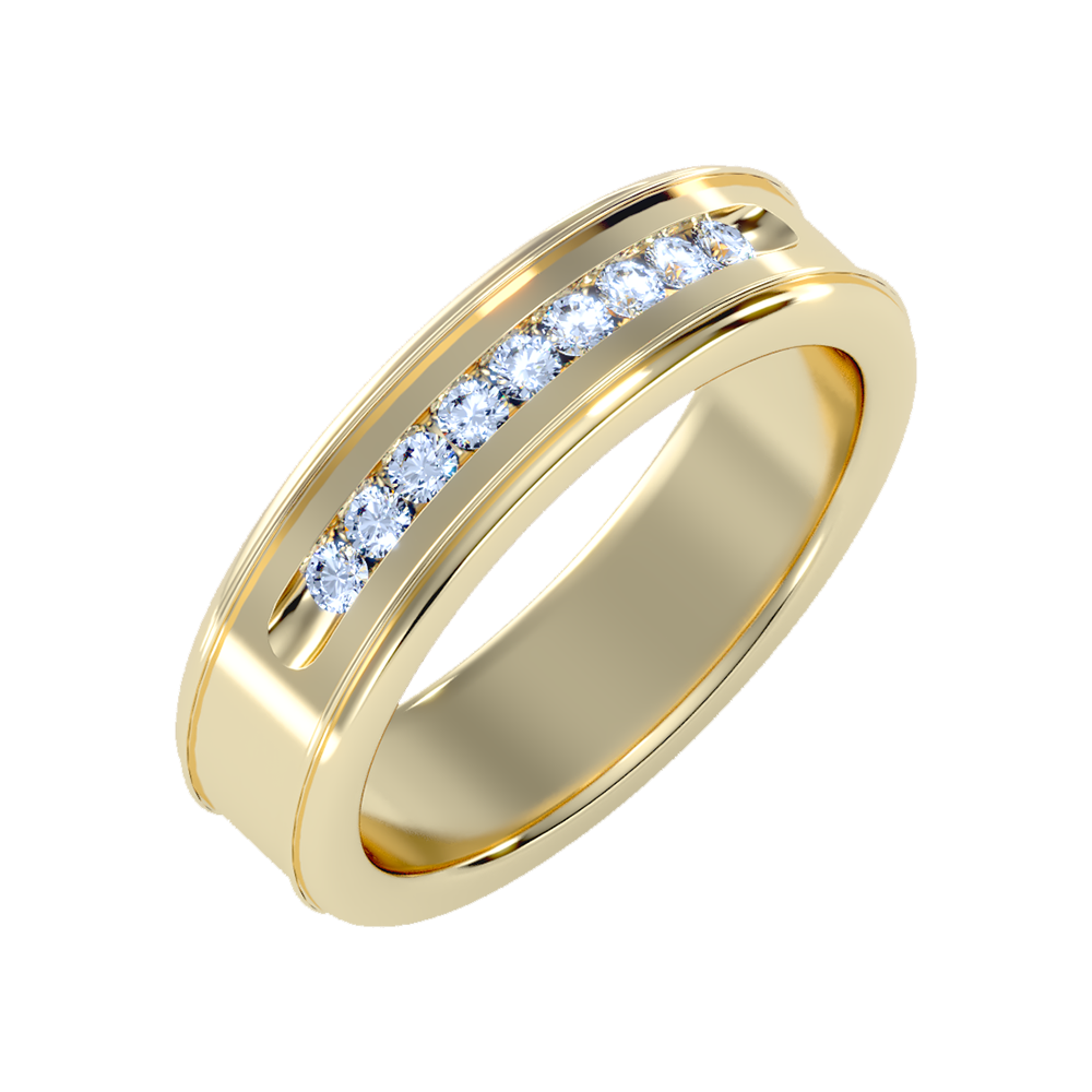 Lusterous Men's Broad Band Ring In 925 Sterling Silver - Nine