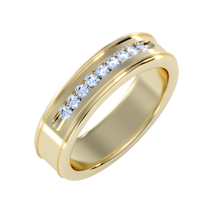 Lusterous Men's Broad Band Ring In 925 Sterling Silver - Nine
