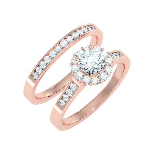 Lustrous Bridal Ring Set In 925 Sterling Silver - One
