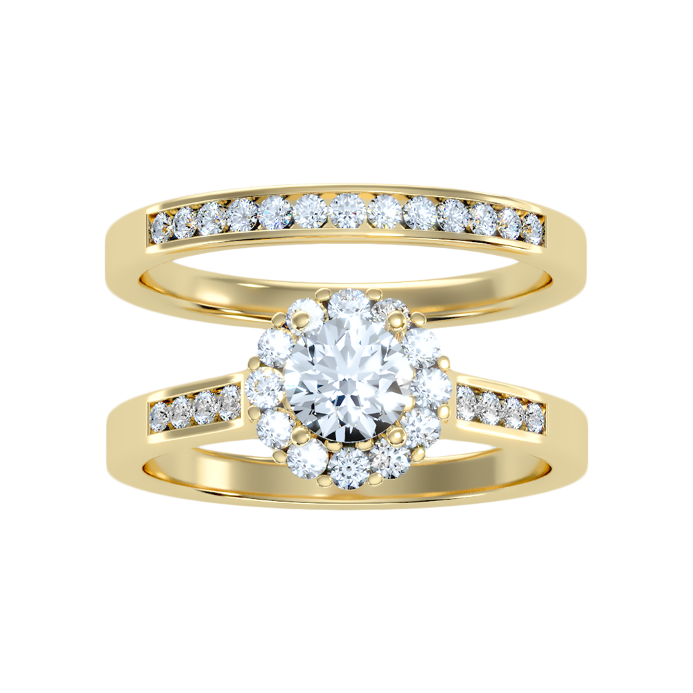 Lustrous Bridal Ring Set In 925 Sterling Silver - Ten