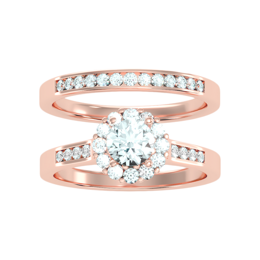 Lustrous Bridal Ring Set In 925 Sterling Silver - Two